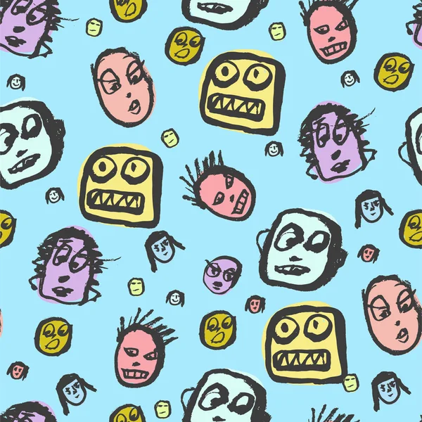 Karalamalar yüzler desen