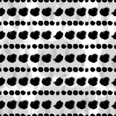 Sorunsuz siyah ve beyaz el çizilmiş desen