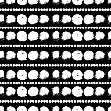 Daireler ile Dikişsiz siyah-beyaz desen