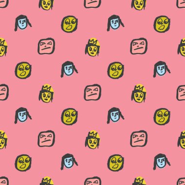 Karalamalar yüzler desen