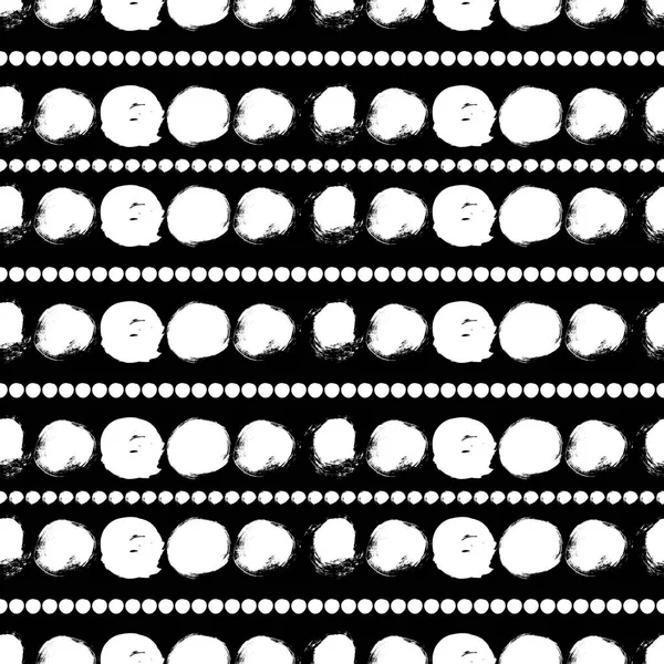 Daireler ile Dikişsiz siyah-beyaz desen