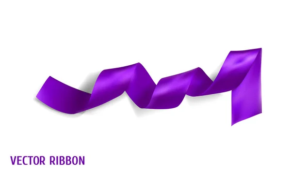 Violett realistiska silk vektor band — Stock vektor