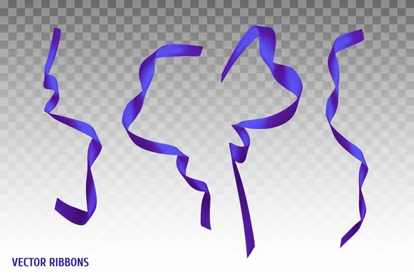 Realistic silk vector ribbon set — Stock Vector