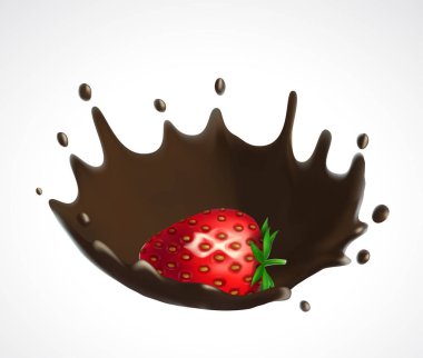 Çilek ve çikolata sıçrama
