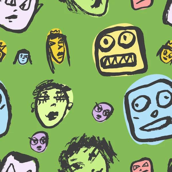 Karalamalar yüzler desen