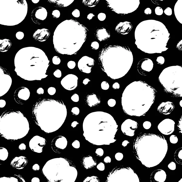 Naadloze zwart-wit patroon met abstracte cirkels — Stockvector