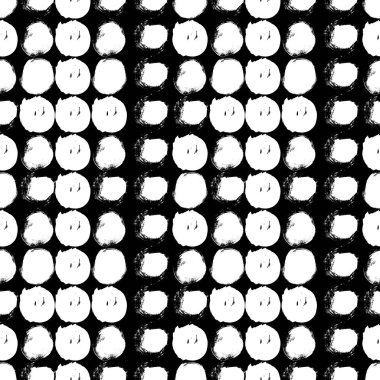 Daireler ile Dikişsiz siyah-beyaz desen