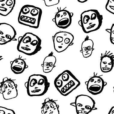 Karalamalar yüzler desen