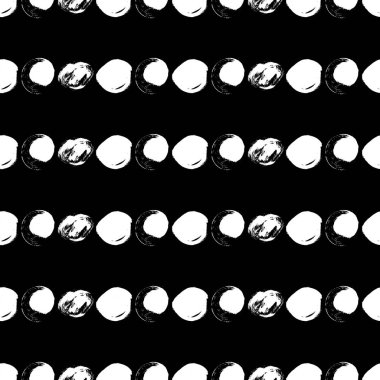 Daireler ile Dikişsiz siyah-beyaz desen