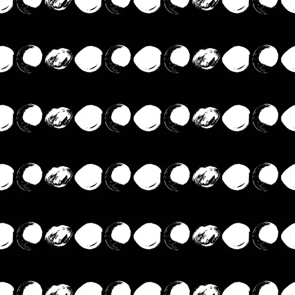 Naadloze zwart-wit patroon met cirkels — Stockvector