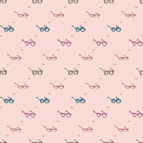 Seamless pattern with glasses — Stock Vector