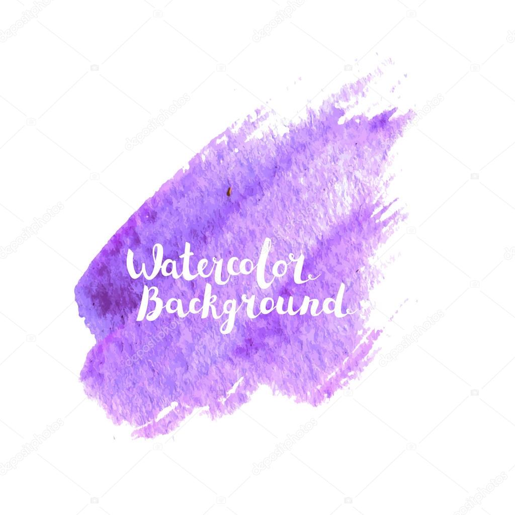 Watercolor brush paint stroke. Hand painted art with lettering vector isolated on white background. Abstract colorful blot. Design element for web banners, cards