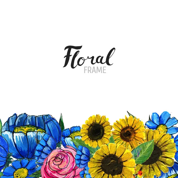 Hand drawn Flower Border — Stock Photo, Image