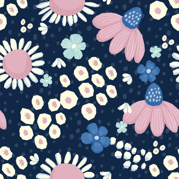 Modèle sans couture Design floral vectoriel. Impression de fond romantique pour tissus et fonds d'écran . — Image vectorielle