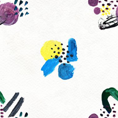 Elle çizilmiş boya darbeleriyle kusursuz desen..