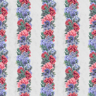 Çiçeksiz suluboya desen. El boyaması çiçekler, tebrik kartı şablonu veya ambalaj kağıdı