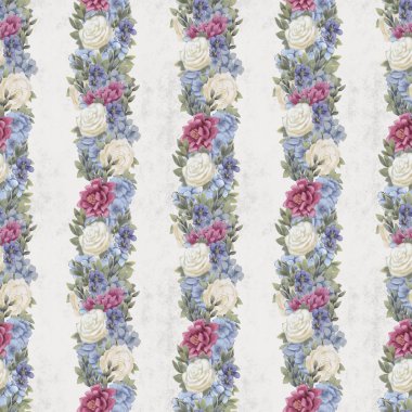 Çiçeksiz suluboya desen. El boyaması çiçekler, tebrik kartı şablonu veya ambalaj kağıdı