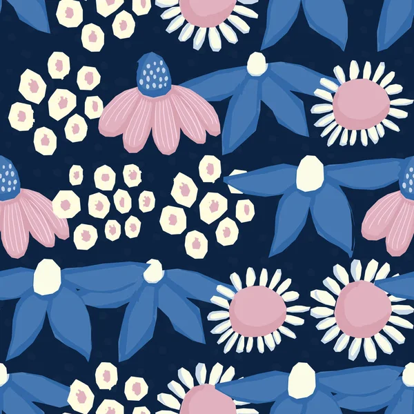 Bezešvé vzory Vector květinové vzory. Romantický podklad pro tkaniny a tapety. — Stockový vektor