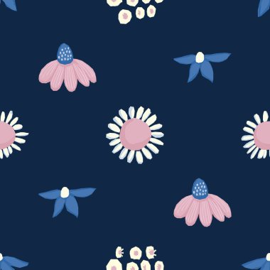 Dikişsiz desen vektör çiçek tasarımı. Kumaş ve duvar kağıtları için romantik arka plan baskısı.