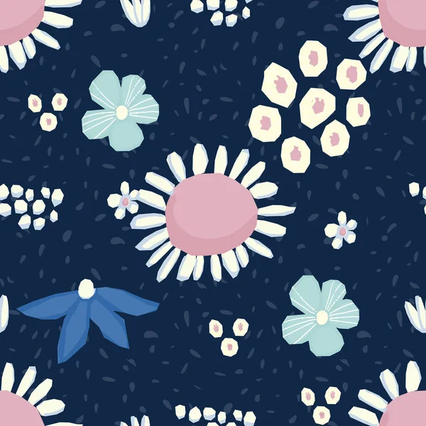 Patrón sin costura Diseño floral vectorial. Impresión romántica de fondo para telas y fondos de pantalla . — Vector de stock