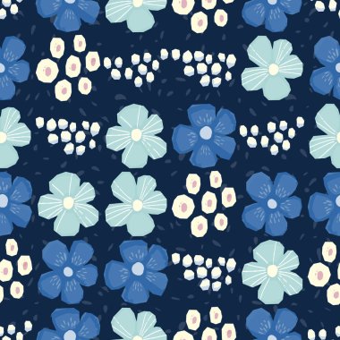 Dikişsiz desen vektör çiçek tasarımı. Kumaş ve duvar kağıtları için romantik arka plan baskısı.