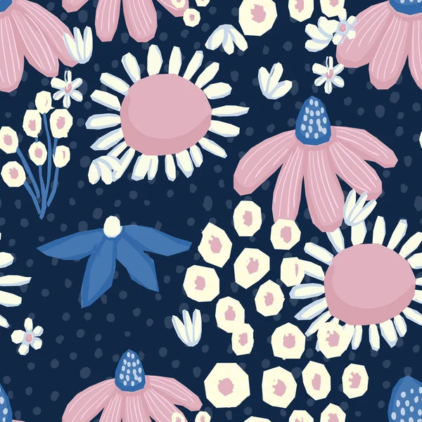 Modèle sans couture Design floral vectoriel. Impression de fond romantique pour tissus et fonds d'écran . — Image vectorielle