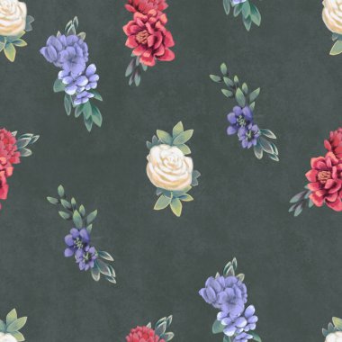 Çiçeksiz suluboya desen. El boyaması çiçekler, tebrik kartı şablonu veya ambalaj kağıdı