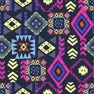 Kusursuz etnik şablon. Kabile vektörü soyut arkaplan
