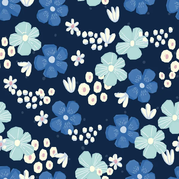 Patrón sin costura Diseño floral vectorial. Impresión romántica de fondo para telas y fondos de pantalla . — Vector de stock