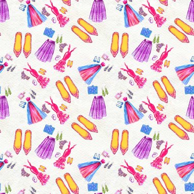 Moda kusursuz bir model. Suluboya el çizimi arkaplan