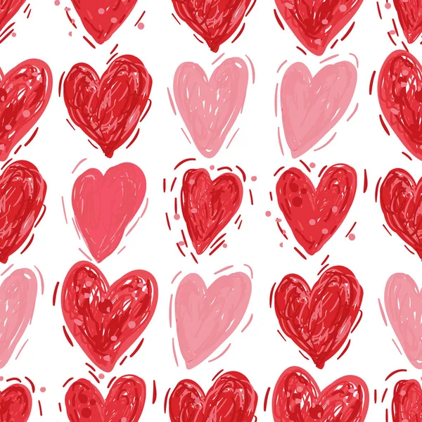 Patrón sin costuras con corazones. Día de San Valentín Antecedentes — Archivo Imágenes Vectoriales