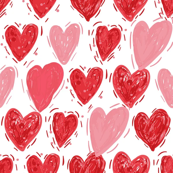 Modèle sans couture avec des cœurs. Valentines Fond — Image vectorielle