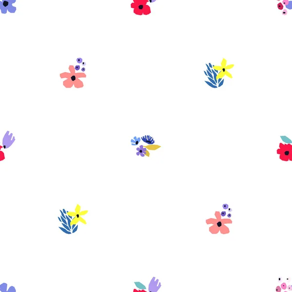 Bezproblémový vzorec. Vektorový květinový design s divokými květy. Romantické pozadí — Stockový vektor