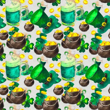 Aziz Patrick Günü sembolleriyle kusursuz bir el çizimi arkaplan