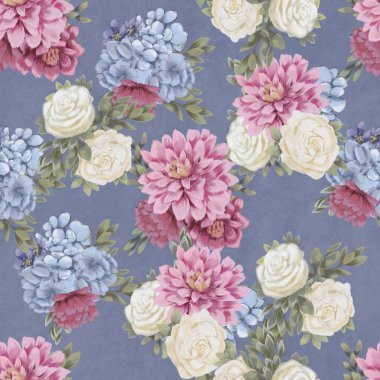 Çiçeksiz suluboya desen. El boyaması çiçekler, tebrik kartı şablonu veya ambalaj kağıdı