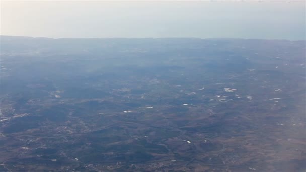 Vue Aérienne du Portugal. Vue depuis le hublot — Video