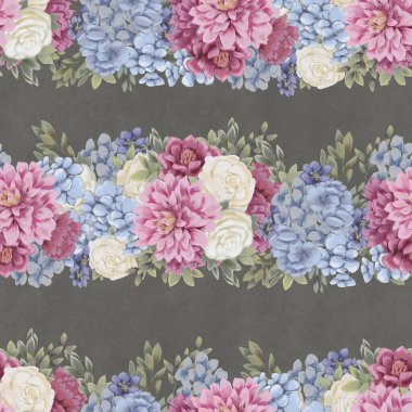 Çiçeksiz suluboya desen. El boyaması çiçekler, tebrik kartı şablonu veya ambalaj kağıdı