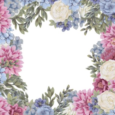 Tasarım için çiçek çerçevesi tarih kartlarını, davetiyeleri, posterleri ve doğum günü süslemelerini kaydet