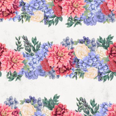 Çiçeksiz suluboya desen. El boyaması çiçekler, tebrik kartı şablonu veya ambalaj kağıdı