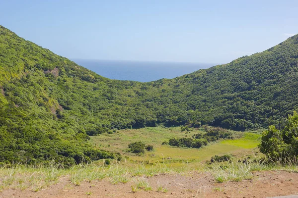 Reserva Florestal de Recreio do Monte Brasil. Vista de tacones verdes. Terceira, Azores Portugal . —  Fotos de Stock