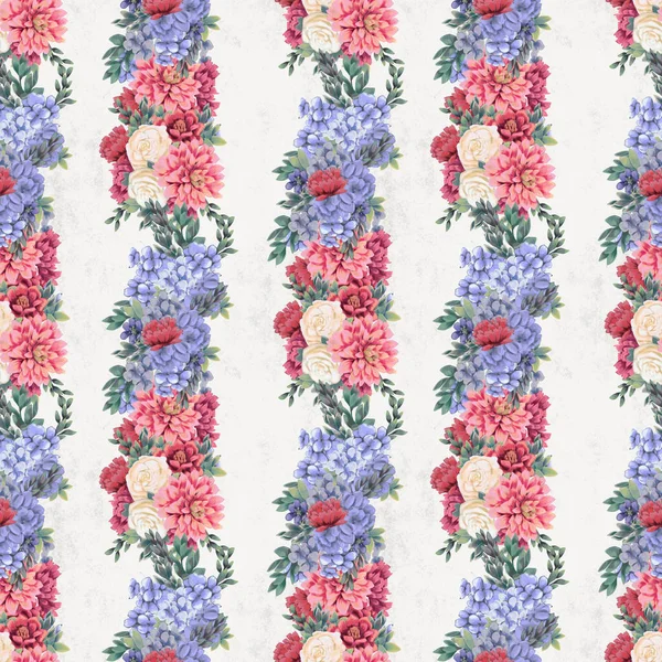 Çiçeksiz suluboya desen. El boyaması çiçekler, tebrik kartı şablonu veya ambalaj kağıdı — Stok fotoğraf