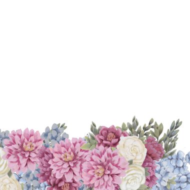 Tasarım için çiçek sınırı tarih kartlarını, davetiyeleri, posterleri ve doğum günü süslemelerini kaydet