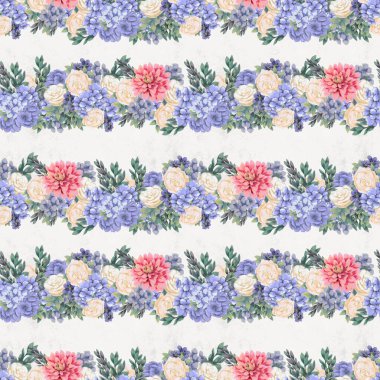 Çiçeksiz suluboya desen. El boyaması çiçekler, tebrik kartı şablonu veya ambalaj kağıdı