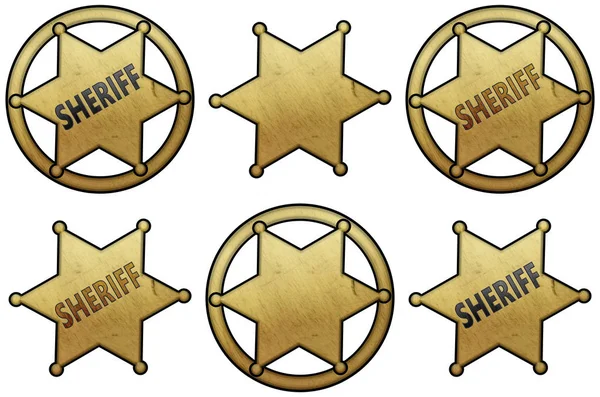 Golden Sheriff Stars — Stock Photo, Image