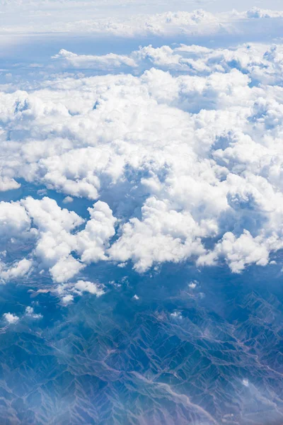 Vista Aérea Montanha Deserto Foto Tirada Avião — Fotografia de Stock