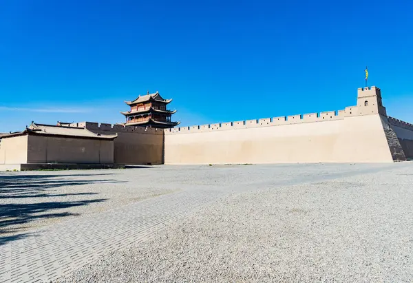 Jiayuguan Província Gansu China Portão Antigo Ponto Oeste Grande Muralha — Fotografia de Stock