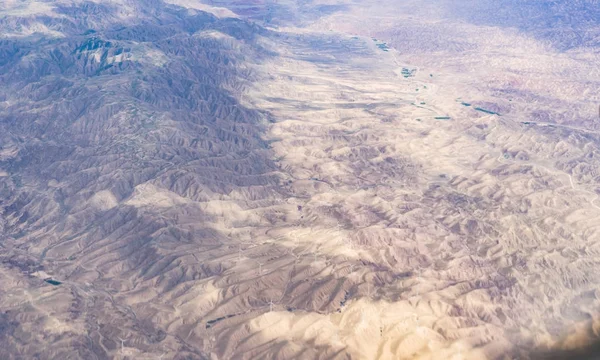 Aerial View Mountain Desert Photo Taken Plane — Stock Photo, Image