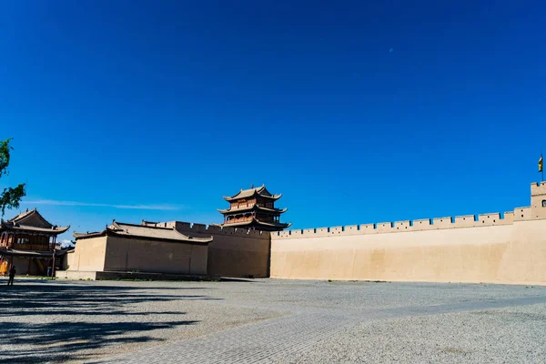 Jiayuguan Gansu Provincii Číny Starověký Gate West Pointu Velké Čínské — Stock fotografie