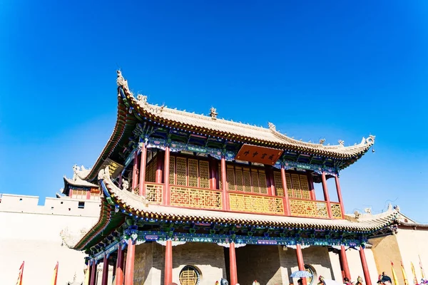 Gansu Eyaleti Çin Antik Çin Seddi Batı Noktası Kapıda Jiayuguan — Stok fotoğraf