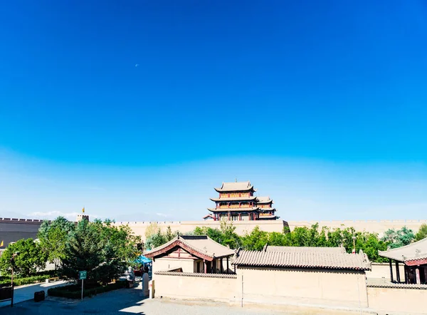 Jiayuguan Província Gansu China Portão Antigo Ponto Oeste Grande Muralha — Fotografia de Stock